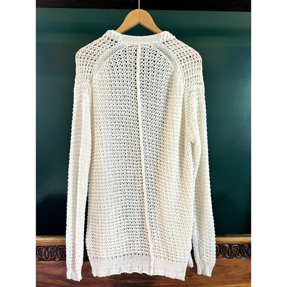 Brochu Walker | Women's Knit Open Front Cardigan Sweater Off White Size Small - Picture 5 of 6